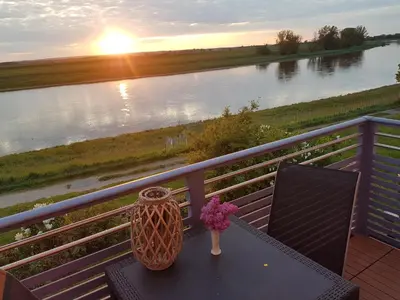 Blick auf einen Fluss in der Nähe der Ferienwohnung