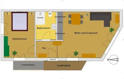 Grundriss der Unterkunft Gartenhaus Luise