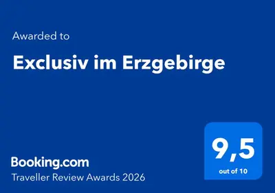 Ein Zertifikat, Auszeichnung, Logo oder anderes Dokument, das in der Unterkunft Exclusiv im Erzgebirge ausgestellt ist