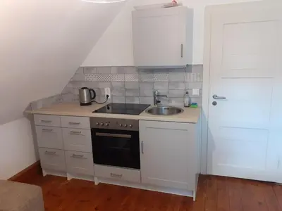 Küche/Küchenzeile in der Unterkunft Fewo Arnsdorf