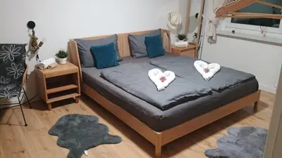 Ein Bett oder Betten in einem Zimmer der Unterkunft Traum Appartement Coswig