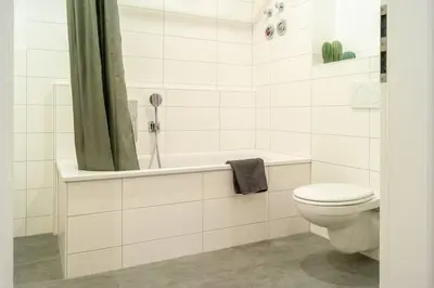 Ein Badezimmer in der Unterkunft Wohnglück mit Balkon im Preußischen Viertel