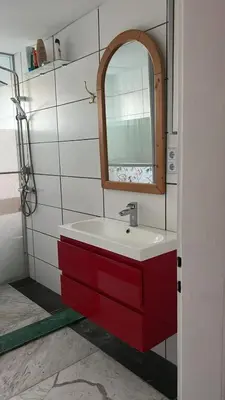 Ein Badezimmer in der Unterkunft Rim Ferienwohnung in Lauchhammer 1 OG 100 qm