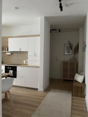 Küche/Küchenzeile in der Unterkunft ApartNaest Radeberg - vollausgestattete 1 - bis 4-Zimmer Apartments l 24h Zugang per Code l Check-in Anleitung über Posteingang l Parkplatz auf Anfrage l Frühstück optional