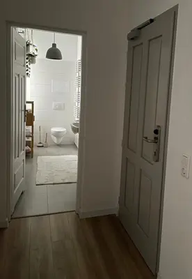 Ein Bett oder Betten in einem Zimmer der Unterkunft ApartNaest Radeberg - vollausgestattete 1 - bis 4-Zimmer Apartments l 24h Zugang per Code l Check-in Anleitung über Posteingang l Parkplatz auf Anfrage l Frühstück optional