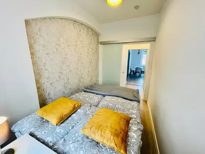 Ein Bett oder Betten in einem Zimmer der Unterkunft Meissen erleben - Zentrale Unterkunft zum wohlfühlen No4
