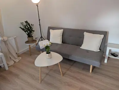 Ein Sitzbereich in der Unterkunft Ferienwohnung Lauber