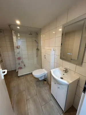 Ein Badezimmer in der Unterkunft Ferienwohnung Waldblick mit Sauna