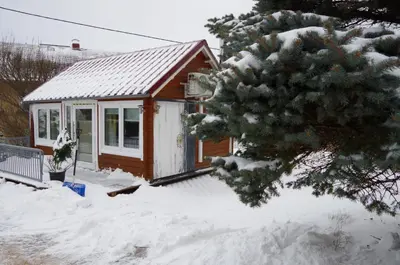 Ferienhaus Tinylausitz mit Kamin und Sauna im Winter