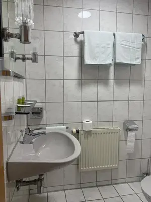 Ein Badezimmer in der Unterkunft Landgasthof zur guten Quelle