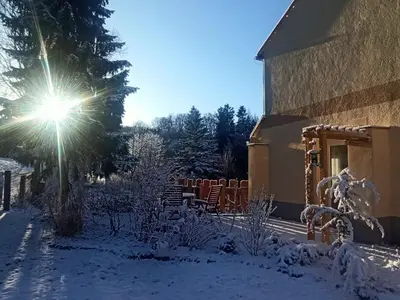Ferienwohnung am Miriquidi im Winter
