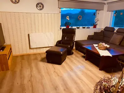 Ein Sitzbereich in der Unterkunft Ferienhaus Lichtblick