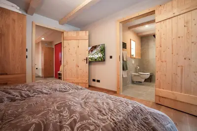 Ein Bett oder Betten in einem Zimmer der Unterkunft Bio Apartments mit Saunabereich im Bio Naturidyll Wiesengrund