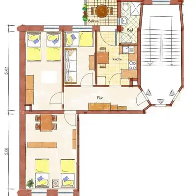 Gablenz-Apartment B122 ideal für max 6 Pers