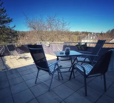 Ein Balkon oder eine Terrasse in der Unterkunft Quartier 3punkt0 alte Steigerbaude