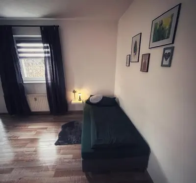 Ein Bett oder Betten in einem Zimmer der Unterkunft Quartier 3punkt0 alte Steigerbaude