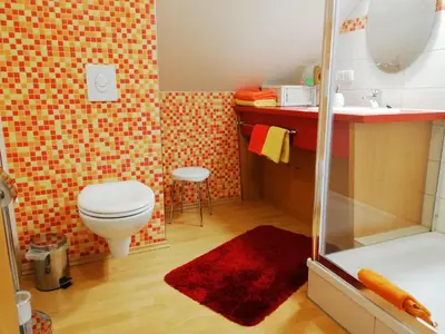 Ein Badezimmer in der Unterkunft Privatzimmer mit Aussicht
