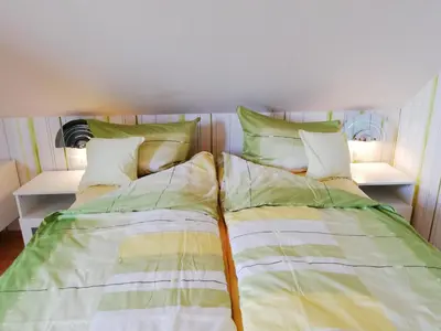 Ein Bett oder Betten in einem Zimmer der Unterkunft Privatzimmer mit Aussicht