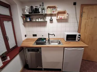 Küche/Küchenzeile in der Unterkunft Vielstubenhaus - Ferienwohnung Marie
