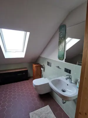 Ein Badezimmer in der Unterkunft Vielstubenhaus - Ferienwohnung Marie