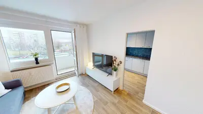 TV/Unterhaltungsangebot in der Unterkunft Modernes 3-Raum-Appartement, WLAN