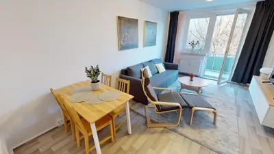 Grundriss der Unterkunft Gemütliches Appartement nahe Stadtpark, WLAN