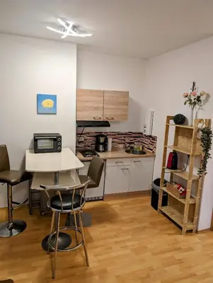 Küche/Küchenzeile in der Unterkunft Bahnhotel Dippoldiswalde