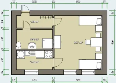 Grundriss der Unterkunft 2 Bett Monteurwohnung in Zeithain