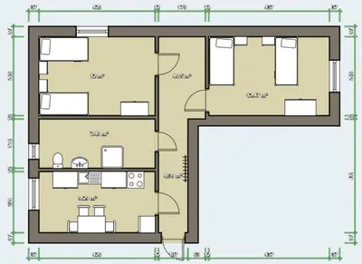 Grundriss der Unterkunft 4 Bett Monteurwohnung in Zeithain