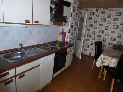 Küche/Küchenzeile in der Unterkunft Ferienwohnung Rumrich