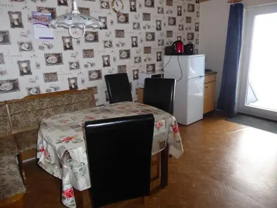 Küche/Küchenzeile in der Unterkunft Ferienwohnung Rumrich