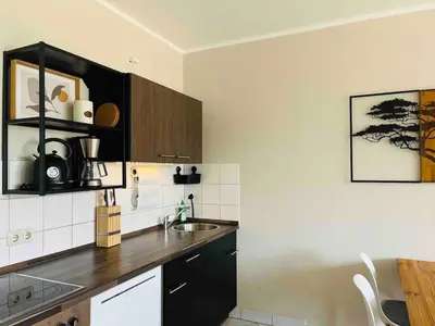 Küche/Küchenzeile in der Unterkunft Modernes Apartment in der Nähe zur Uniklinik Dresden