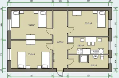 Grundriss der Unterkunft 5 Betten Monteurwohnung in Zeithain