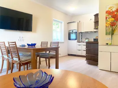 Küche/Küchenzeile in der Unterkunft Ferienwohnung Felsblick Neue Schänke