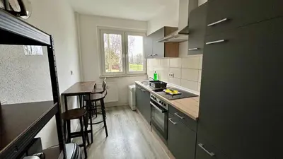 Küche/Küchenzeile in der Unterkunft MiCasa TuCasa - 3-R Apartment Leipziger Neuseenland Mira