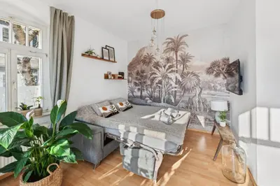 Ein Sitzbereich in der Unterkunft Sonniges Apartment Privatparkplatz Südterrasse