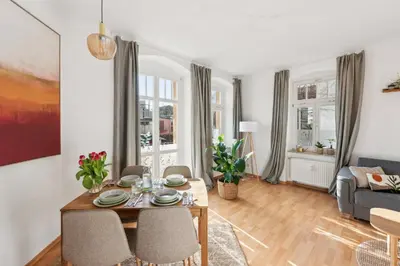 Ein Sitzbereich in der Unterkunft Sonniges Apartment Privatparkplatz Südterrasse