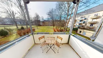 Ein Balkon oder eine Terrasse in der Unterkunft 3-Raum-Appartement im Lutherviertel, WLAN