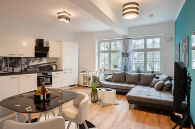 Ein Sitzbereich in der Unterkunft ANER 4 Design Apartment Zoe