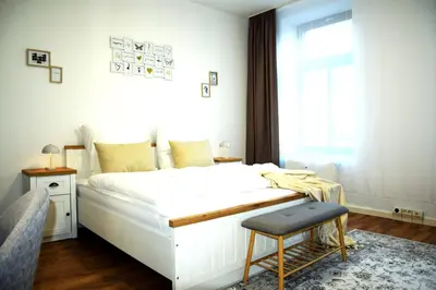 Ein Bett oder Betten in einem Zimmer der Unterkunft ASYA HOME Zentral, Balkon, Netflix, Gratis Kaffee und Tee