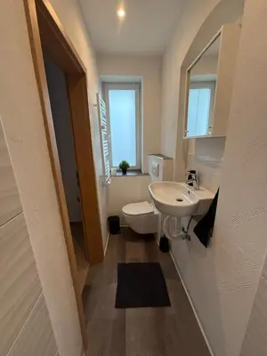 Ein Badezimmer in der Unterkunft Ferienwohnung Schwarze Elster