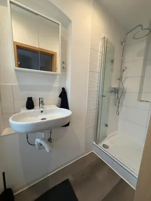 Ein Badezimmer in der Unterkunft Ferienwohnung Schwarze Elster