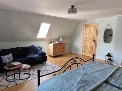 Ein Sitzbereich in der Unterkunft Ferienhaus 