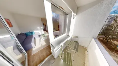 Ein Balkon oder eine Terrasse in der Unterkunft 3-Raum-Appartement im Chemnitzer Süden, WLAN