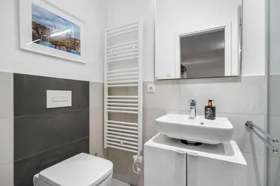 Ein Badezimmer in der Unterkunft Ferienwohnung am Topfmarkt - Zentral - Smart TV