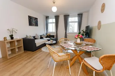 Ein Sitzbereich in der Unterkunft Macabu Apartment Zoe