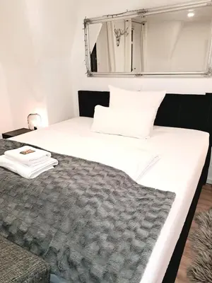 Ein Bett oder Betten in einem Zimmer der Unterkunft Enjoy Dresden Appartement