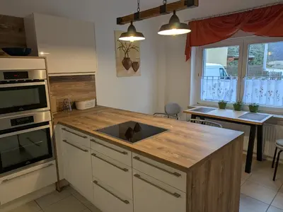 Küche/Küchenzeile in der Unterkunft Ferienwohnung Zur Coleus-Farm
