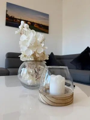 Ein Sitzbereich in der Unterkunft ElbeCity Apartment