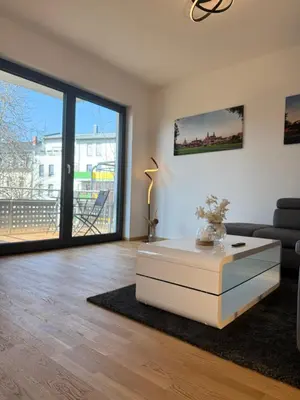 Ein Sitzbereich in der Unterkunft ElbeCity Apartment